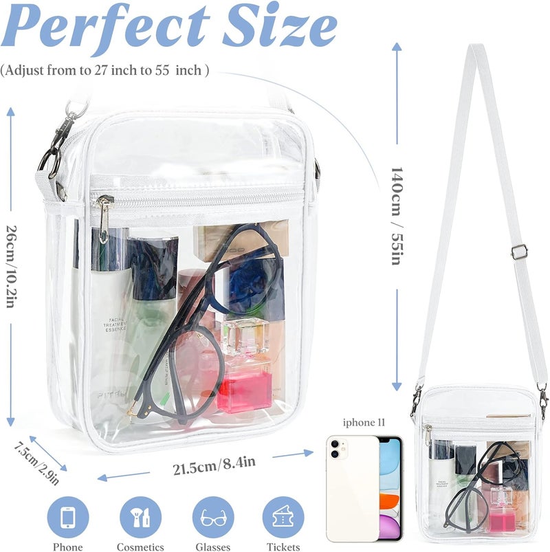 yuanming Clear Bag Stadium Approved, Clear Crossbody Purse Bag, Clear Stadium Bags for Women - Image 2